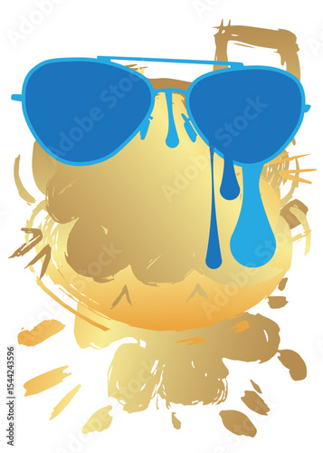 Glasses graffiti. Abstract modern street art decoration performed in urban painting style.