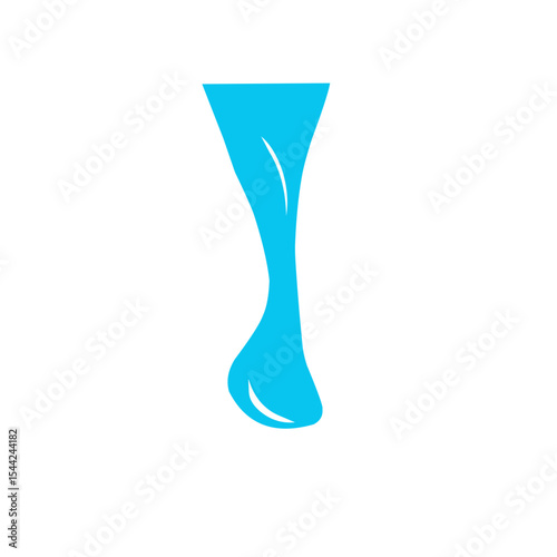 Set of blue drops, raindrops, splash, sea waves, pouring water.