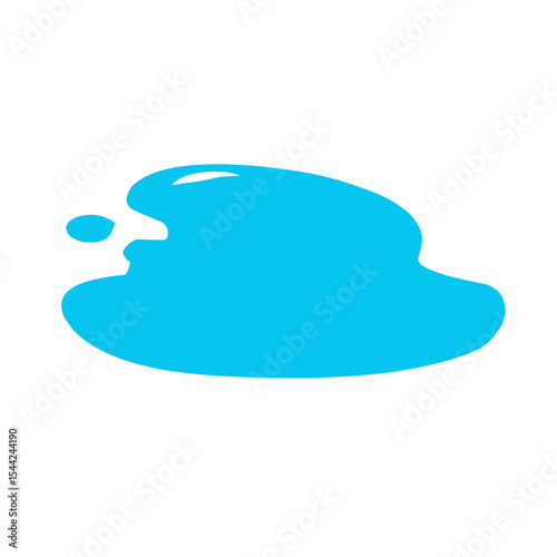 Set of blue drops, raindrops, splash, sea waves, pouring water.