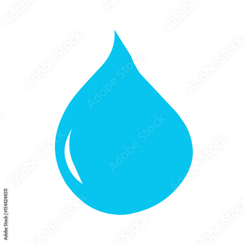Set of blue drops, raindrops, splash, sea waves, pouring water.