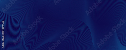 Dark abstract background with glowing wave. Shiny moving lines design element. Modern purple blue gradient flowing wave lines. Futuristic technology concept. Vector illustration