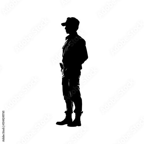 Police Silhouette Vector