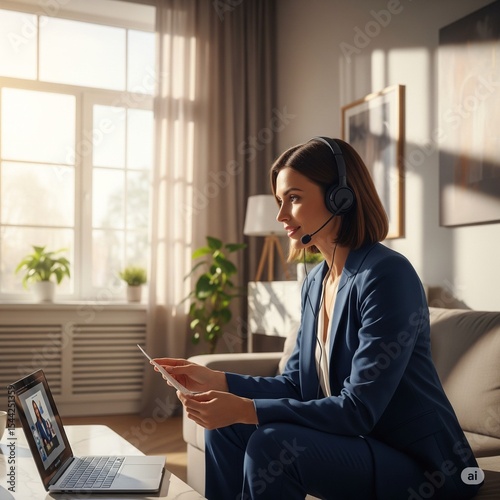 businesswoman working on laptop