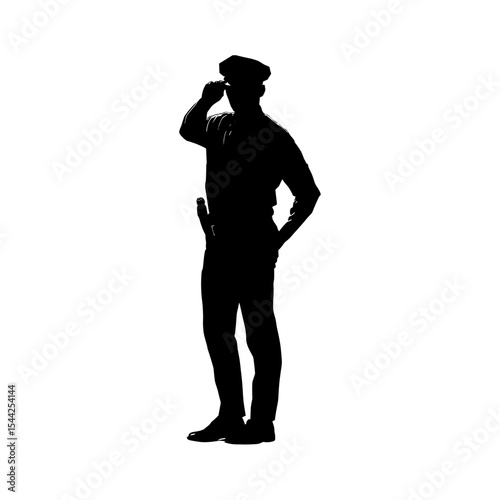 Police Silhouette Vector