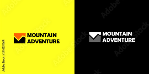 mountain adventure graphic logo illustration