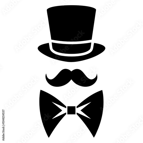 Secret agent icon in a hat and glasses. Vector cartoon illustration