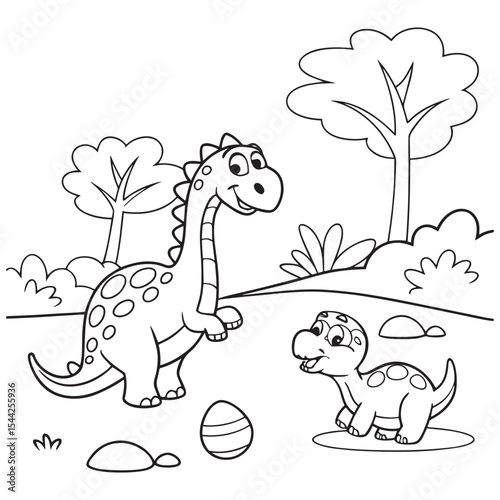 Adorable Dinosaur Coloring Page Fun for Kids and Adults