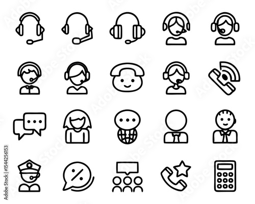 Customer support agent button icon isolated on transparent background