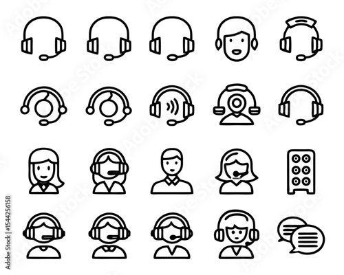 Customer support agent button icon isolated on transparent background