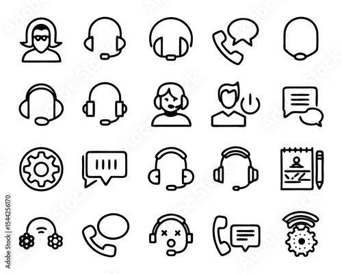 Customer support agent button icon isolated on transparent background