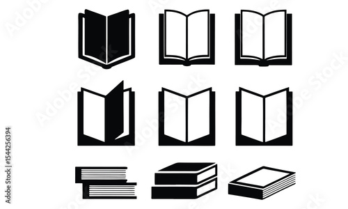 Set of books icon vector