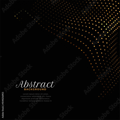 luxurious and abstract dark black background with golden particle decoration