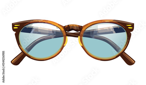 Stylish Tortoise Shell Sunglasses Illustration