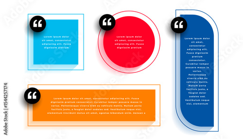 set of web quote boxes template for social speech or talk