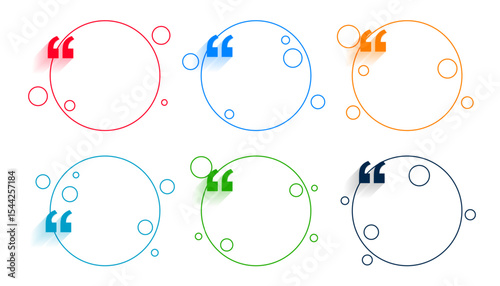 set of colorful quotation bubble icon for web suggestion or talk