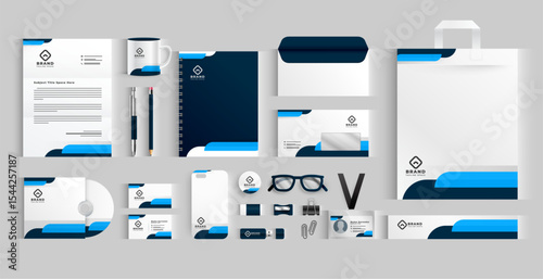 collection of modern office stationery banner for company branding