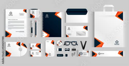 eye catching professional company stationery template in set