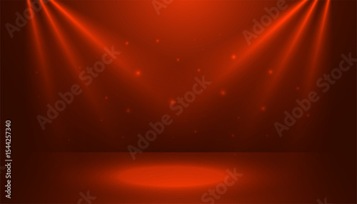 bright spot light on red background for theater or concert show