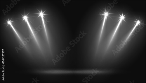 bright studio focus light effect on dark background