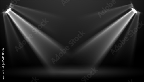 shiny focus light effect on dark black background