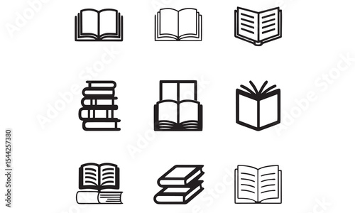 Set of books icon vector