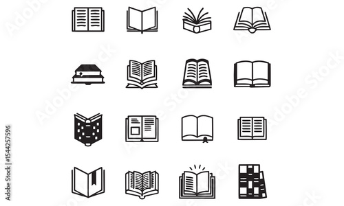 Set of books icon vector