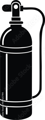 Simple black and white scuba diving oxygen tank vector graphic design