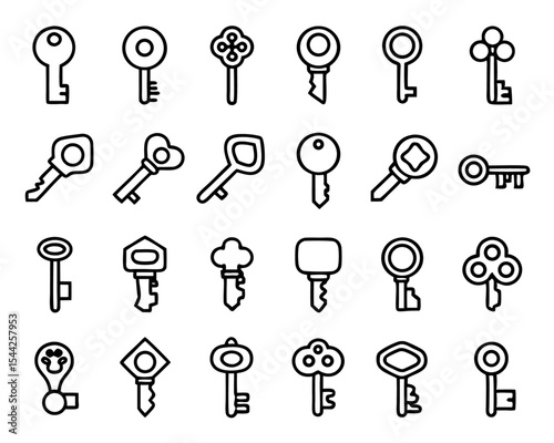 Key factor icon thin line art single element isolated on transparent background