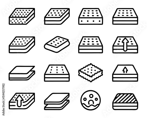 latex mattress material icon thin line art 