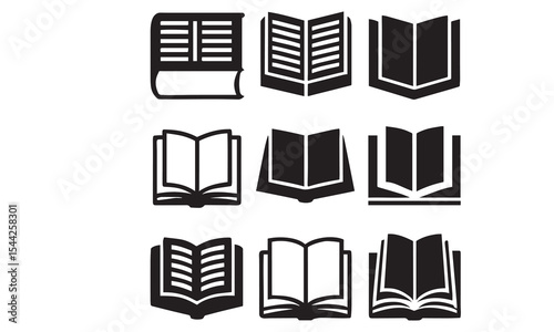 Set of books icon vector