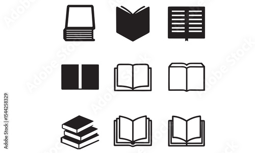 Set of books icon vector