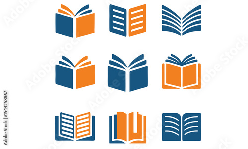 Set of books icon vector