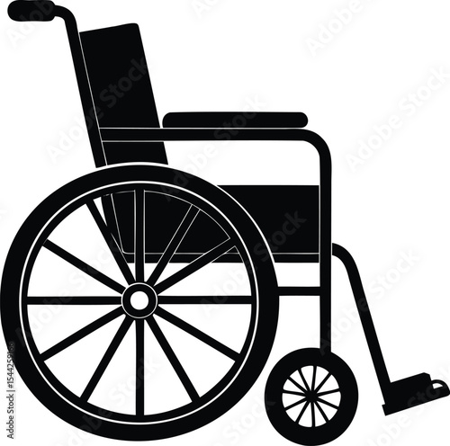 Monochrome Wheelchair Illustration Symbolizing Accessibility, Mobility, and Healthcare Needs