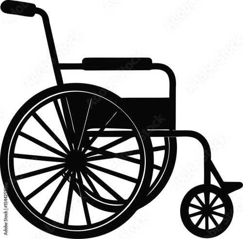 Black and white wheelchair image representing disability and accessibility needs