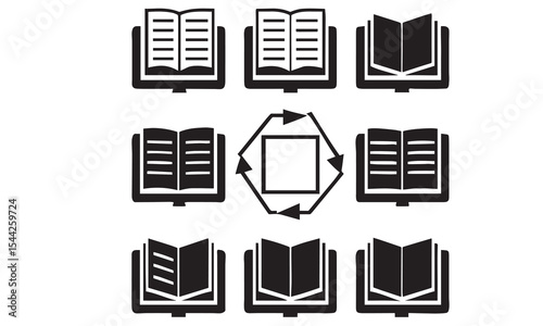 Set of books icon vector