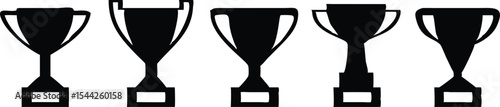 Trophy cup icons set. Vector illustration