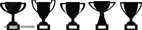 Trophy cup icons set. Vector illustration