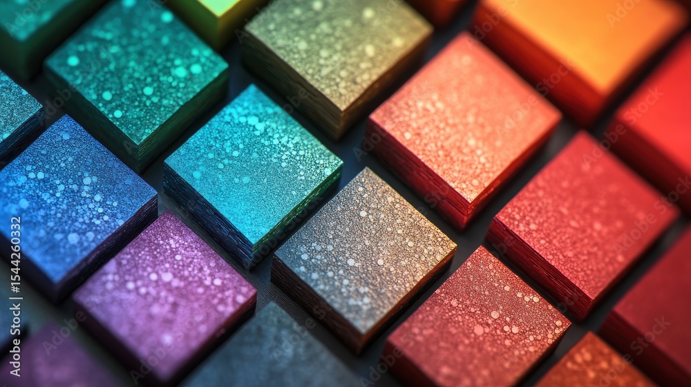 Fototapeta premium Vibrant Spectrum A Kaleidoscope of Colorful Cubes and Dazzling Hues