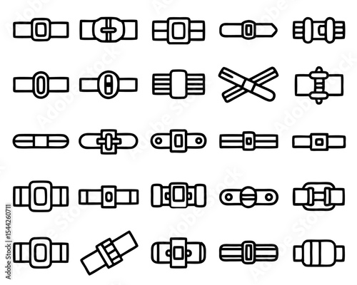 Thin line seatbelt icon illustration isolated on transparent background
