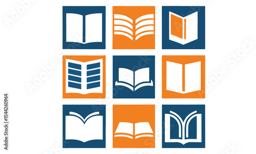 Set of books icon vector