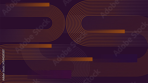 Abstract geomatric background with futuristic gradient circle lines pattern. Modern futuristic for presentation, website, cover, poster, banner, brochure, header, website with dark background.