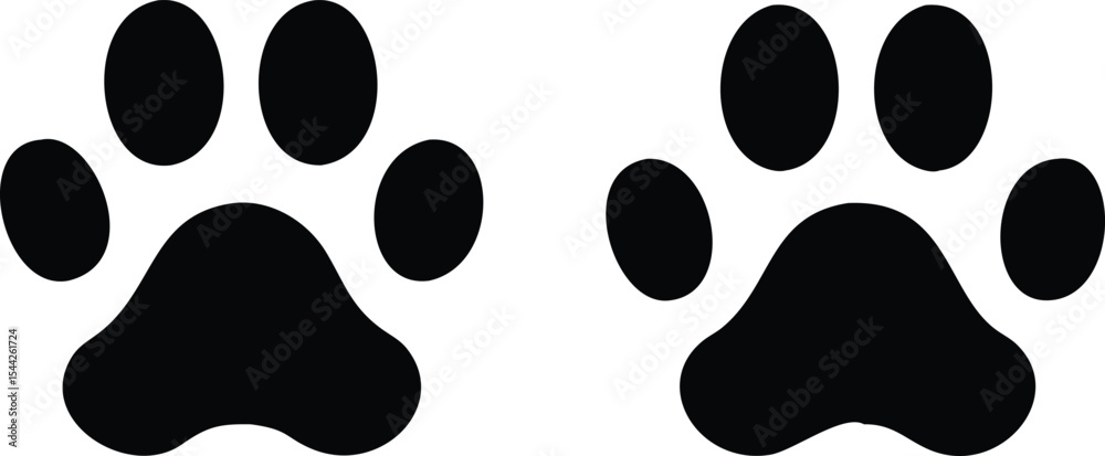 Fototapeta premium Paw print. Paw icon. Dog paw. Vector illustration.