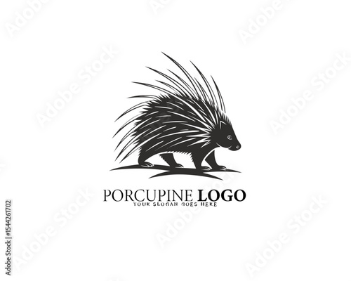 Porcupine logo vector featuring flowing lines and stylized quill accents, perfect for creative wildlife branding, abstract nature identity, and bold animal emblem illustrations.

