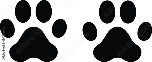 Paw print. Paw icon. Dog paw. Vector illustration.