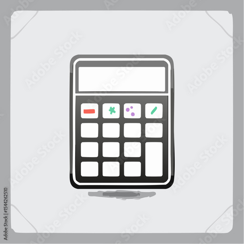 Black Calculator Icon on White Background