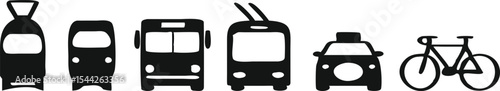 Public transport icons set. Vector illustration