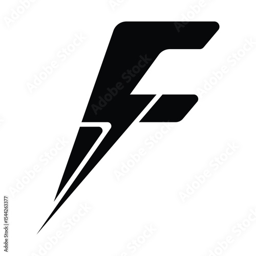 letter f power logo, unique