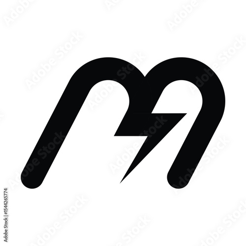 letter m power logo,