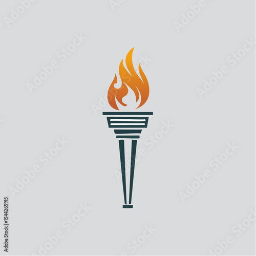 Orange And Blue Torch Flame Icon Graphic Design
