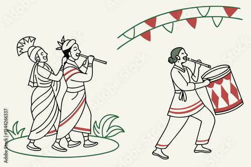 Minimal Lines, Maximum Culture – Pohela Boishakh Sketches